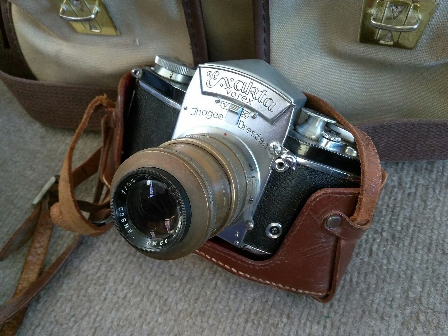 Ansco lens on Exakta camera.