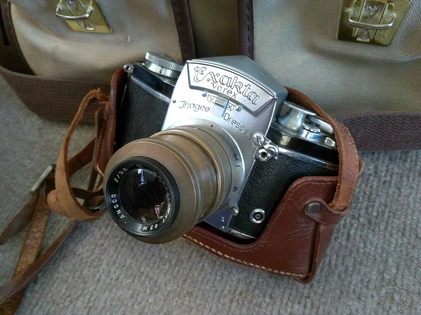 Ansco lens on Exakta camera.