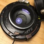 Back of the Wollensak shutter/lens assembly. You can see where a worker ground a hole for the flash sync wires.