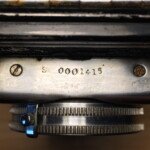 Serial number on bottom of lens panel. The 'S' may have been a way of indicating that this model had been upgraded with a flash sync.
